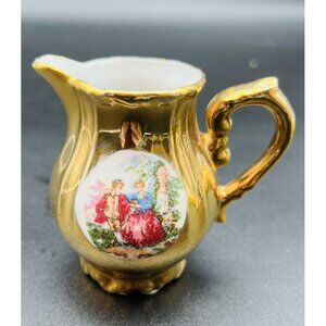 Vintage Creamer Gold Courting Couple Original Artnat Creation Japan 3”
